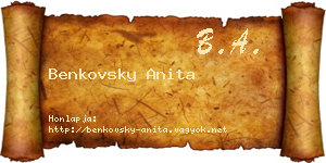 Benkovsky Anita névjegykártya
